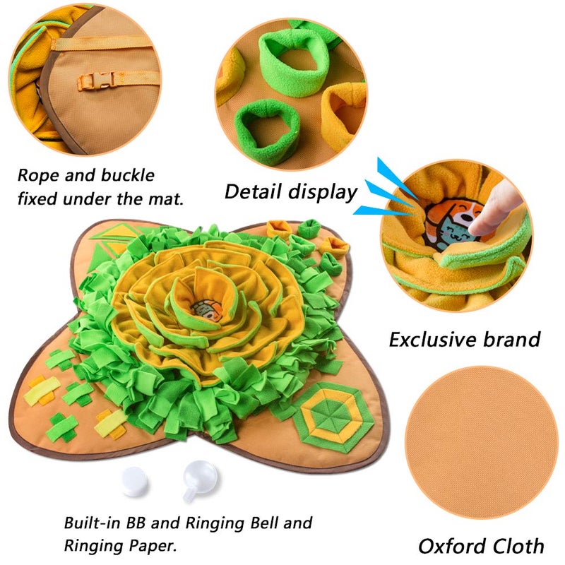 AWOOF Snuffle Mat Pet Dog Feeding Mat, 28''x28'' Interactive Dog Puzzle Toys Encourages Natural Foraging Skills - Image 3